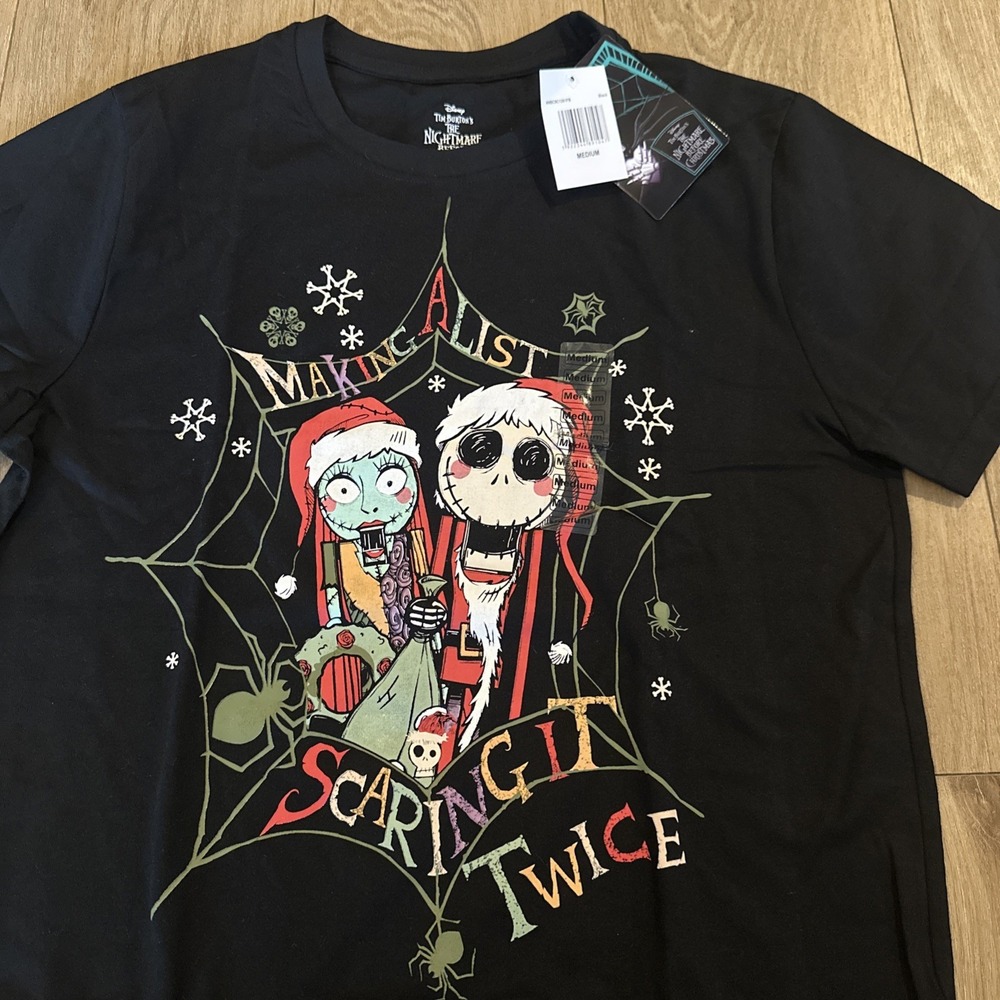 Disney Nightmare Before Christmas Mens Making Christmas Fright Tee Medium NEW